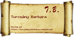 Turcsány Barbara névjegykártya